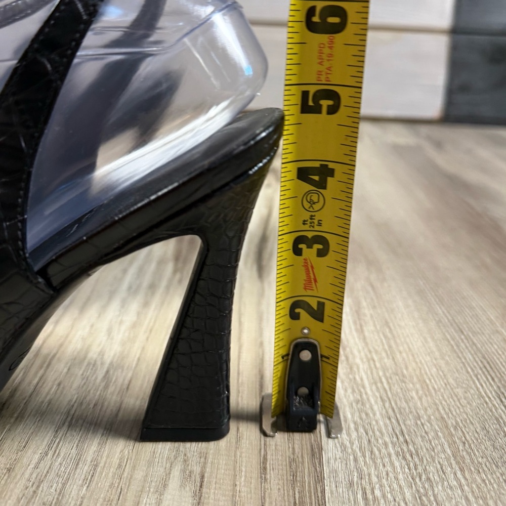 Nine West Black Croc-Pattern Heels - Picture 6 of 16